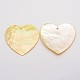 Natural Yellow Shell Large Flat Heart Pendants SSHEL-O002-04-1