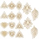 SUNNYCLUE 1 Box 8 Styles 32Pcs Light Gold Charms Geometric Triangle Rhombus Oval Charm Pendants Iron Hollow Leaf Leaves Charms Bulk for Jewellery Making Charms DIY Earrings Bracelet Necklace IFIN-SC0001-38-1