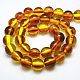 Buddhist Jewelry Beaded Findings Resin Imitation Blood Amber Round Bead Strands X-RESI-L002-12mm-G010-3