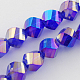 Chapelets de perles en verre électroplaqué X-EGLA-R031-8mm-23-1