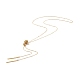 Ожерелье с подвеской-слайдером Rondelle с кристаллами и стразами с цепочками из латунного кабеля для женщин NJEW-JN03816-1