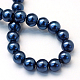 Chapelets de perles rondes en verre peint X-HY-Q003-6mm-15-4