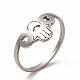 304 кольцо из нержавеющей стали с полым кольцом для пальцев руки хамса для женщин RJEW-K239-12P-3