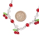 Ожерелья-нагрудники с фруктами из стекла с трещинками и натурального кварца для женщин NJEW-JN05203-02-3