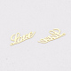 真鍮製カボション  ネイルアートの装飾の付属品  単語の愛  ゴールドカラー  3x7x0.1mm  約10000個/袋 MRMJ-S033-004-2