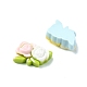 Cabochons décodés en résine opaque couleur macaron&nbsp;CRES-Q221-02I-2