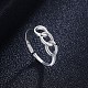 Regolabili 925 anelli di barretta d'argento sterlina RJEW-BB30902-5