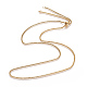 Verstellbare 304 Edelstahl-Schiebeketten, mit Kastenketten und Slider Stopper Beads, golden, 29.5 Zoll (75 cm), 2.5 mm