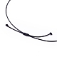 Collier pendentif double corne oeil de tigre naturel réglable avec cordon de cire pour femme NJEW-B086-01E-5