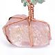 Jetons verts naturels d'aventurine et décorations d'étalage de piédestal de quartz rose G-S282-01-3