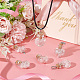 Unicraftale 12pcs bouteille en verre coeur avec quartz rose à l'intérieur des pendentifs FIND-UN0001-92-2