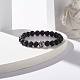 Bracelet pierre de lave naturelle & perles mala tibétaines dzi BJEW-JB07468-02-2