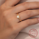 ハニーデュー合成オパール ハート指輪  925純銀製のリング  ゴールドカラー  内径：16mm FM4105-6-2