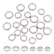 UNICRAFTALE 20pcs Stainless Steel Spacer Beads Not Closed Leather Rope Bracelet Connecting Beads 6~7.5mm Inner Flat Round Large Crimp Bead Jewelry Connector for Jewelry Making STAS-UN0041-15-1