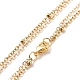 Brass Cable Chains & 304 Stainless Steel Satellite Chains Double Layered Necklace NJEW-JN04025-5