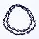 Synthetic Blue Goldstone Multi-strand Necklaces NJEW-G921-02-1