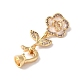 Латунные микро проложить кубического циркония раз за застежками KK-B098-05G-03-2