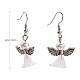 Boucles d'oreilles avec pendentif d'ange avec belle robe de mariée X-EJEW-JE00521-09-2