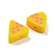 手作り樹脂粘土ビーズ  チーズ  ゴールド  9.5x10.5x4.5mm  穴：1.8mm CLAY-E005-12-2