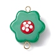 Glass Enamel Flower Connector Charms PALLOY-JF02514-3