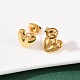 Серьги-гвоздики в форме сердца из нержавеющей стали 304 EJEW-I320-24G-03-2