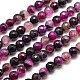 Dyed Natural Agate Faceted Round Beads Strands G-E267-30-1