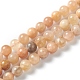Chapelets de perles de sunstone naturelle naturelles G-M373-01C-1