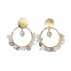 Brass Dangle Stud Earrings EJEW-JE04163-05-3