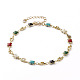 Handmade Brass Enamel Link Chains Jewelry Sets SJEW-JS01163-5