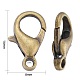 Antique Bronze Alloy Lobster Claw Clasps X-E105-NFAB-4