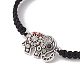 Alloy Rhinestone Elephant Link Bracelet BJEW-JB10004-3