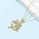 День матери латунные микропаве прозрачные кубические цирконии подвески ожерелья для женщин NJEW-Q021-01B-G-2