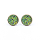 Picture Glass Stud Earrings EJEW-O088-99-1