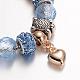 Bracelets en alliage avec perles européennes avec strass BJEW-L602-03-2