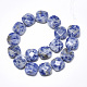 Perles de jaspe tache bleue naturelle G-S357-D02-06-2