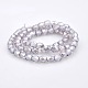 Pearl Luster Plated Glass Faceted Drum Beads Strands GLAA-A032-6mm-PL06-2