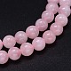 Ronda natural grado aa madagascar hilos de perlas de cuarzo rosa G-F222-41-6mm-2