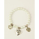 Set di gioielli con perle di vetro per san valentino: collane e bracciali e orecchini elastici SJEW-JS00425-01-2