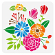 FINGERINSPIRE Watercolor Floral Painting Stencil 11.8x11.8inch Reusable Wildflowers Drawing Template Spring Summer Nature Pods Stencil for Decoration Plant Stencil for Wood Furniture Painting DIY-WH0391-0050-1