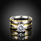 Titanio acciaio 316l cubi paio zirconia anelli alla moda per le donne RJEW-BB06910-7A-2
