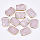 Perline in quarzo rosa naturale placcato G-S344-100-1