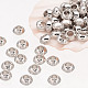 チベットの銀のスペーサービーズをrondelle  鉛フリー＆ニッケルフリー＆カドミウムフリー  プラチナカラー  約5.5 mm厚  穴：2.3mm  約93個/20g Y-AB937-NF-1