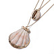 Shell Tiered Necklaces NJEW-JN02387-02-2