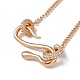 Collier pendentif serpent strass cristal avec chaînes gourmettes en alliage pour femmes NJEW-I118-02KCG-3