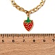 Женские ожерелья с кулоном в виде клубники из нержавеющей стали 304 с красной эмалью NJEW-F346-05G-5