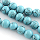 Chapelets de perles rondes en pierre de turquoise synthétique TURQ-R035-8mm-03-1