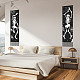 Ahandmaker スカルタペストリー 2 個  面白いスケルトンタペストリー黒と白のテーマ装飾月と太陽スター蝶模様スケルトン壁掛け装飾リビングルームと寝室用(51.18x12.99インチ) AJEW-WH0399-011-5