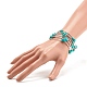 Bracelets enroulés en perles synthétiques turquoise (teintes) à 5 boucle pour femmes BJEW-JB01517-09-3