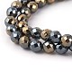 Electroplated Non-magnetic Synthetic Hematite Beads Strands G-P408-P-10mm-3