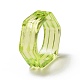 透明アクリル指輪  溝付き六角リング  薄緑  usサイズ4 3/4(15.4mm) RJEW-T010-08B-2